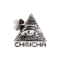 a pyramid with an eye and a four leaf clover and the word chihuahua below it