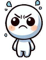 a cartoon character with a sad face and tears coming out of his eyes