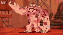 a cartoon drawing of a monster with the word [ as ] on the bottom left