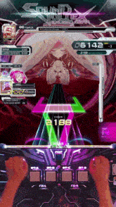 a person is playing a video game called sound voltage