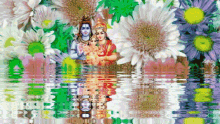 lord shiva changing colors flower water reflection