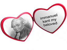 two hearts with immanuel kant my beloved on them