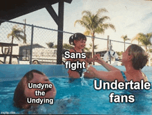 Mother Ignoring Kid Drowning In A Pool Meme GIF - Mother Ignoring Kid Drowning In A Pool Meme Neglected Child In Swimming Pool GIFs