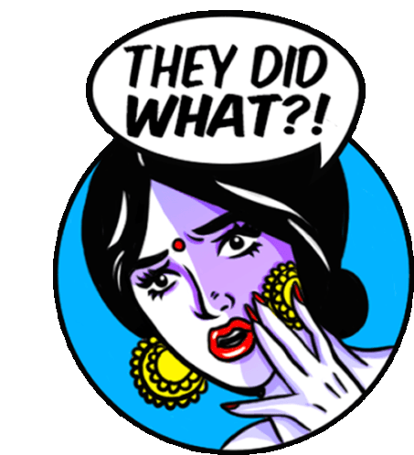Worried Woman Saying "They Did What?" In English Sticker - Obscure Emotions They Did That Shocked Stickers