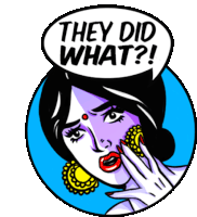 Worried Woman Saying "They Did What?" In English Sticker - Obscure Emotions They Did That Shocked Stickers
