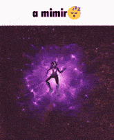 a purple sign with a sword and the words a mimir