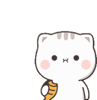 Cutie Cat Chan Eating Sticker - Cutie Cat Chan Eating Food Stickers