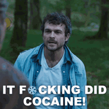 it fcking did cocaine cocaine bear it has used cocaine it did drugs alden ehrenreich