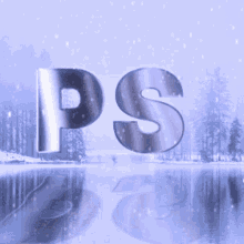 the letter ps is on a snowy background