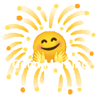 a smiley face is surrounded by fireworks and the words " good morning "