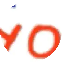 a blurry picture of a red circle that says yo