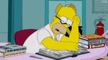 confused homer simson reading