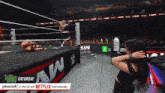 a wrestling match is being sponsored by peacock and netflix