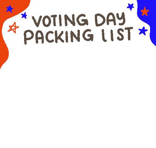 Voting Day Packing List Id Sticker - Voting Day Packing List Id Hand Sanitizer Stickers