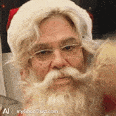 a picture of a man dressed as santa claus with the website mygoodtrust.com in the lower right corner