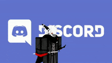 a blue background with the word discord written in white