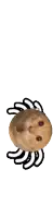 a drawing of a cookie with a cat 's face on it on a white background .