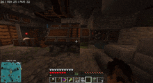 a screenshot of a minecraft game shows the time as 1:33