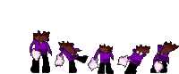 a cartoon of a man with a beard and a purple shirt