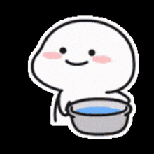 a cartoon pig is standing in a pool of water .