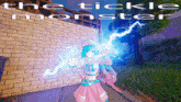 a poster for the tickle monster shows a girl with lightning
