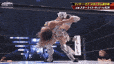 a woman in a white dress is wrestling another woman in a ring that says stardom on the bottom