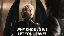 Why Should We Let You Leave Lucifer Morningstar GIF - Why Should We Let You Leave Lucifer Morningstar Gwendoline Christie GIFs