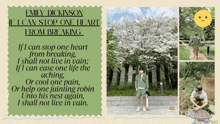 emily dickinson 's poem if i can stop one heart from breaking is displayed
