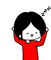 a cartoon drawing of a person sleeping with a zzz written above their head