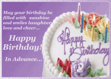 Happy Birthday In Advance GIF - Happy Birthday In Advance May Your Birthday Be Filled With Sunshine And Smiles GIFs