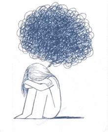 a drawing of a woman with a bubble coming out of her head ..