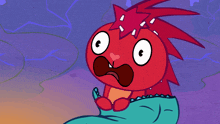 a cartoon character with a surprised look on its face