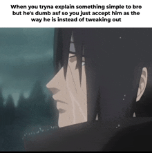 a cartoon of a man with a caption that says when you tryna explain something simple to bro