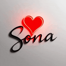 the name sona with a red heart behind it