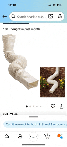 a phone screen shows a picture of a hose that can connect to both 2x3 and 3x4