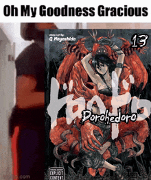 the cover of a manga called dorohedora with explicit content