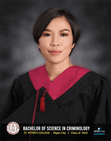 a picture of a graduate from st. peter 's college in criminology