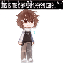 a drawing of a person with the words " this is me tight if i even care " above them