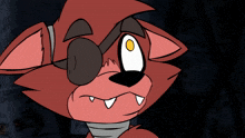 a cartoon drawing of a fox with an eye patch on