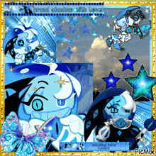 a collage of blue and white cartoon characters with the words proud shadow killer written on the top