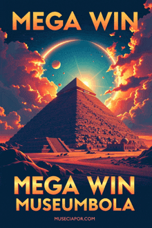a poster that says mega win mega win museumbola on it