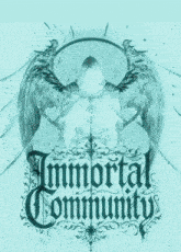 a poster for the immortal community shows a grim reaper with gold wings