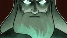 a drawing of a man with a beard and blue eyes
