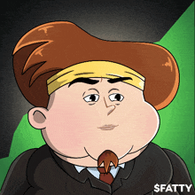 a cartoon drawing of a man with a cowboy hat and the name fatty on the bottom
