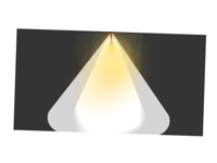 a light bulb is shining through a spotlight on a black background
