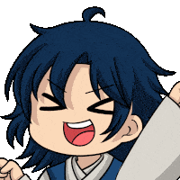 a cartoon drawing of a person with their eyes closed and a big smile on their face