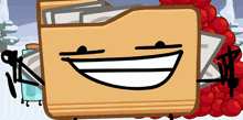 a cartoon illustration of a folder with a smiling face on it
