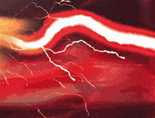 lightning strikes on a red background with a white line