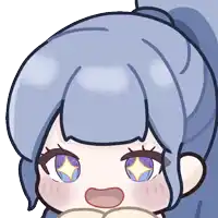 a cartoon drawing of a girl with blue eyes