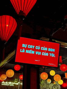 a red sign that says su cay cu cua ban la niem vui cua toi